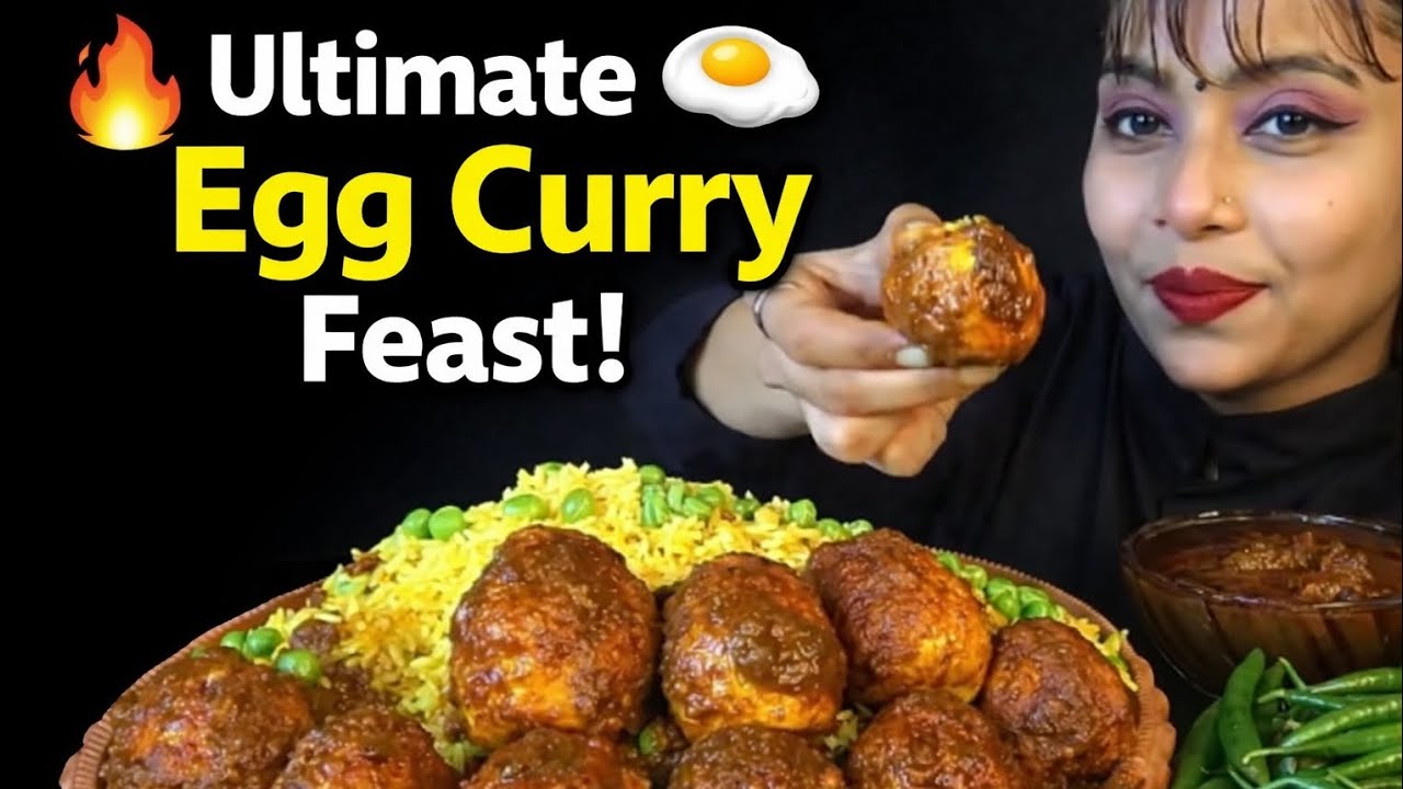 Ultimate Egg Curry Feast | Spicy Egg Curry with Masala Rice Mukbang 🍳🔥