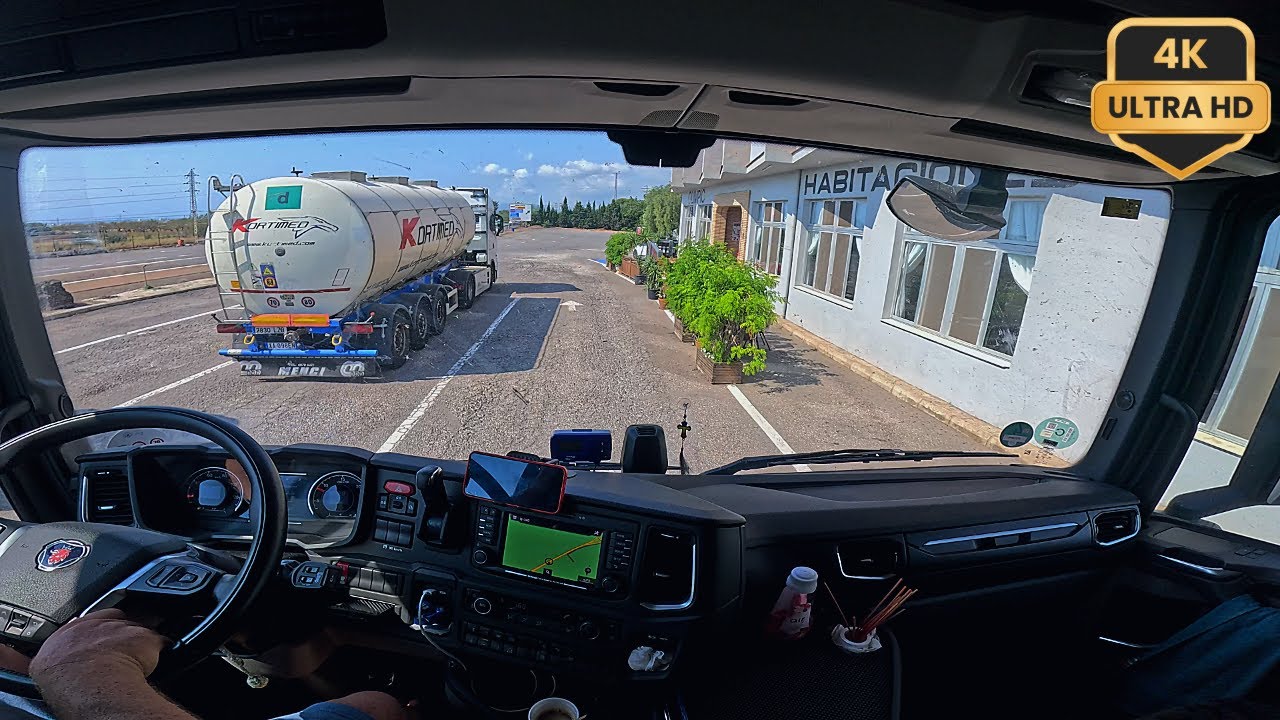 Вождение грузовика от первого лица ❗ Вождение грузовика Scania V8 в жаркие и солнечные дни