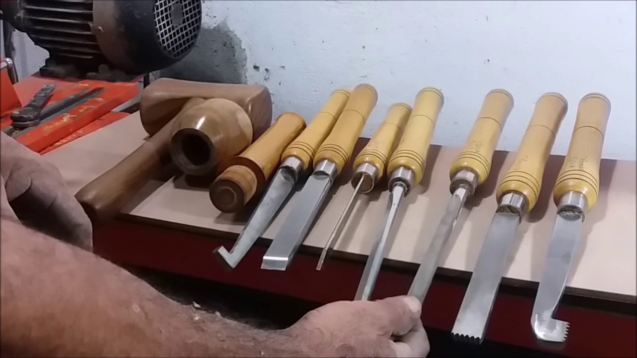 torneando um malho com cabo de rosca