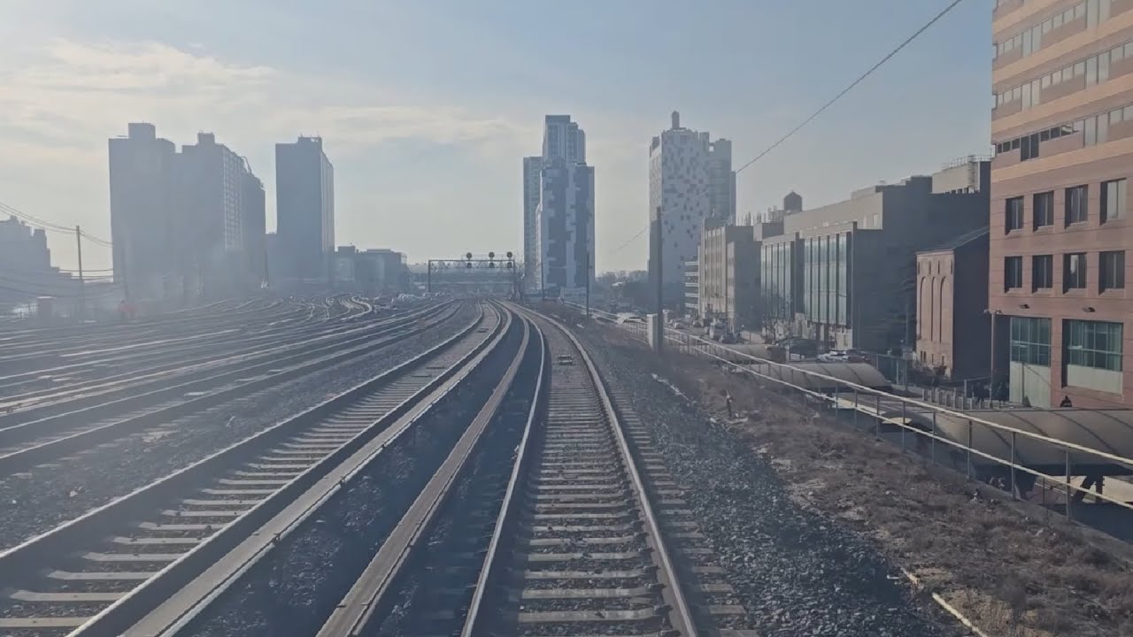 4K/60p: LIRR M3 Front Window Hillside Facility to Penn Station