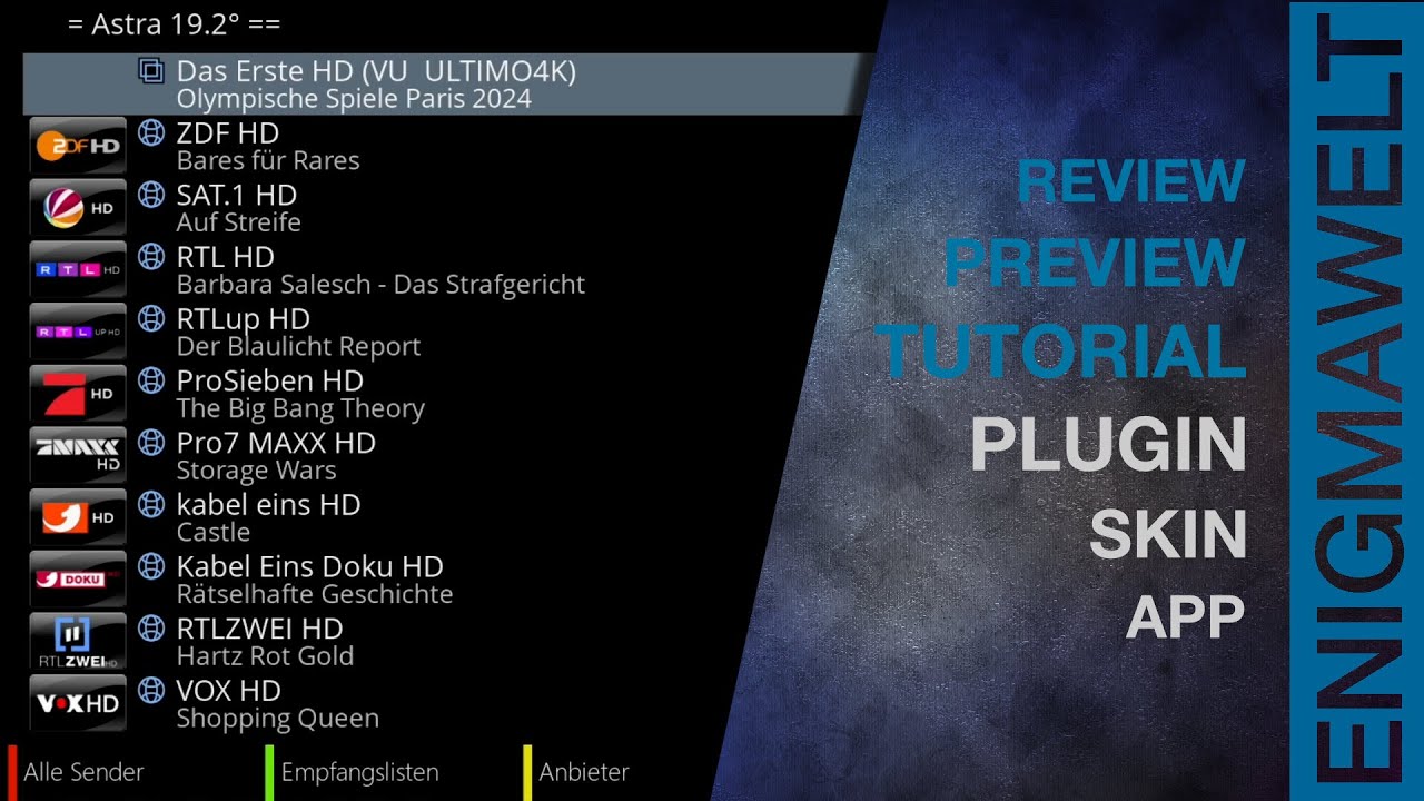 A-Z OpenATV - Senderliste (Einstellungen) | Deutsch
