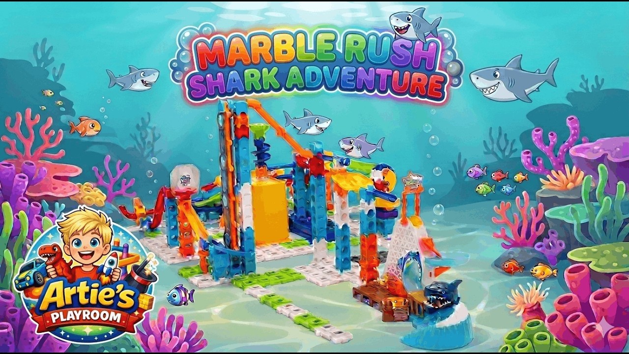 🦈 Marble Rush Shark Adventure - Featuring the Hot Wheels Shark Park! 🦈