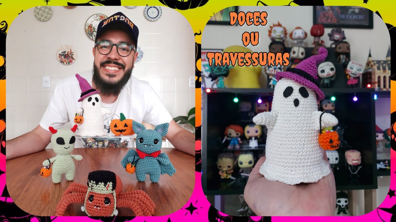 Fantasma Amigurumi Passo a Passo - Coleção Doces ou Travessuras ( Aula Completa )