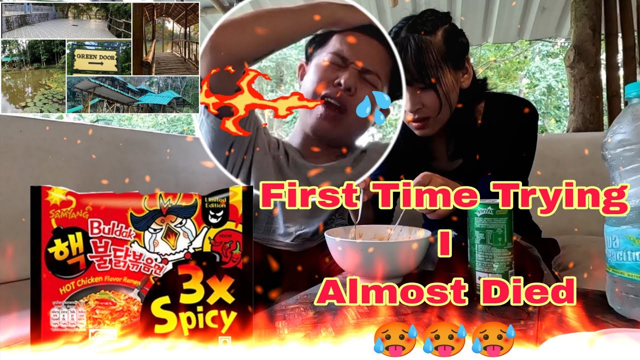 Trying Korean 3X Spicy Noodles 🥵/ Green Door highlight Recommended Place for Couples 🥰Must Visit 👍