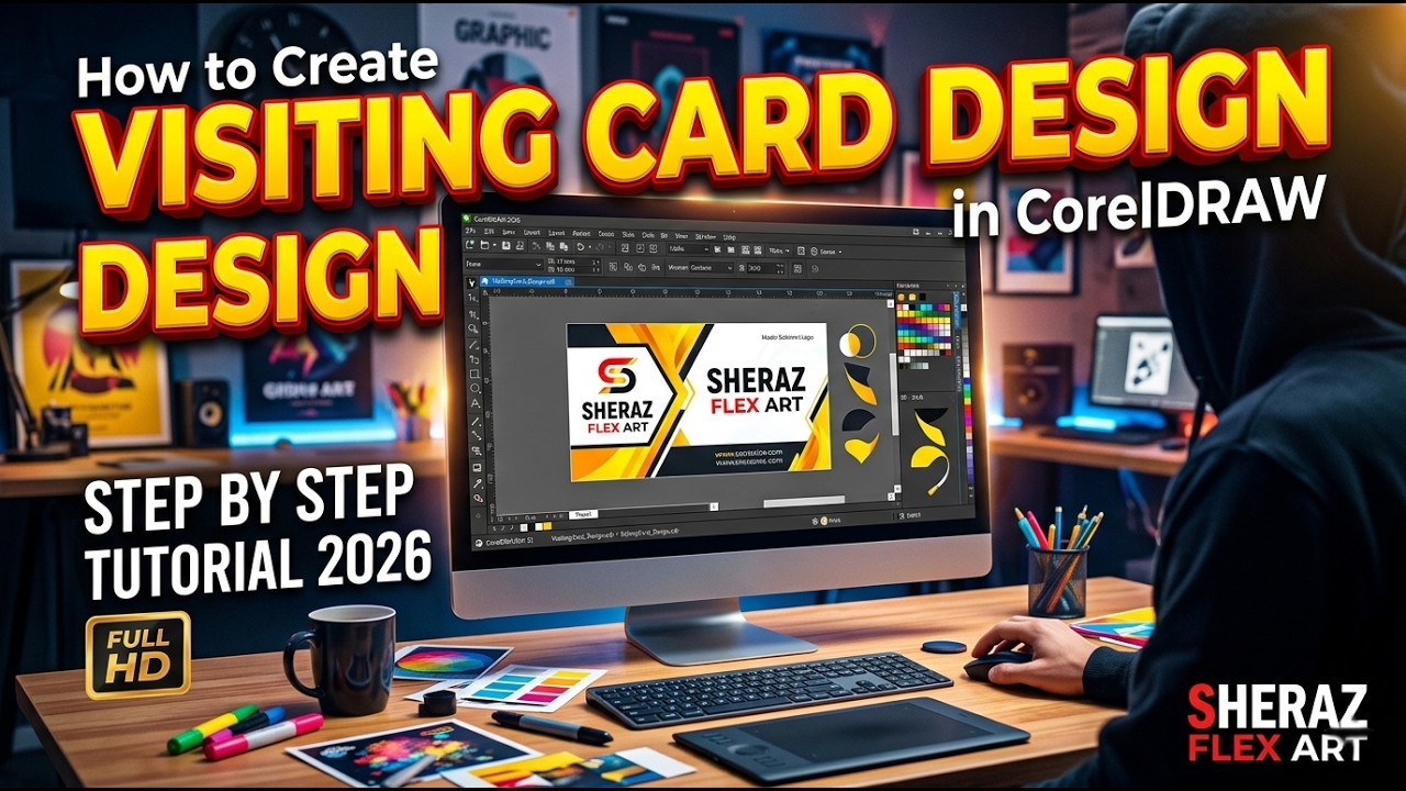 How to Create Visiting Card in CorelDRAW | Visiting Card Kaise Banaye | Sheraz Flex Art 2026