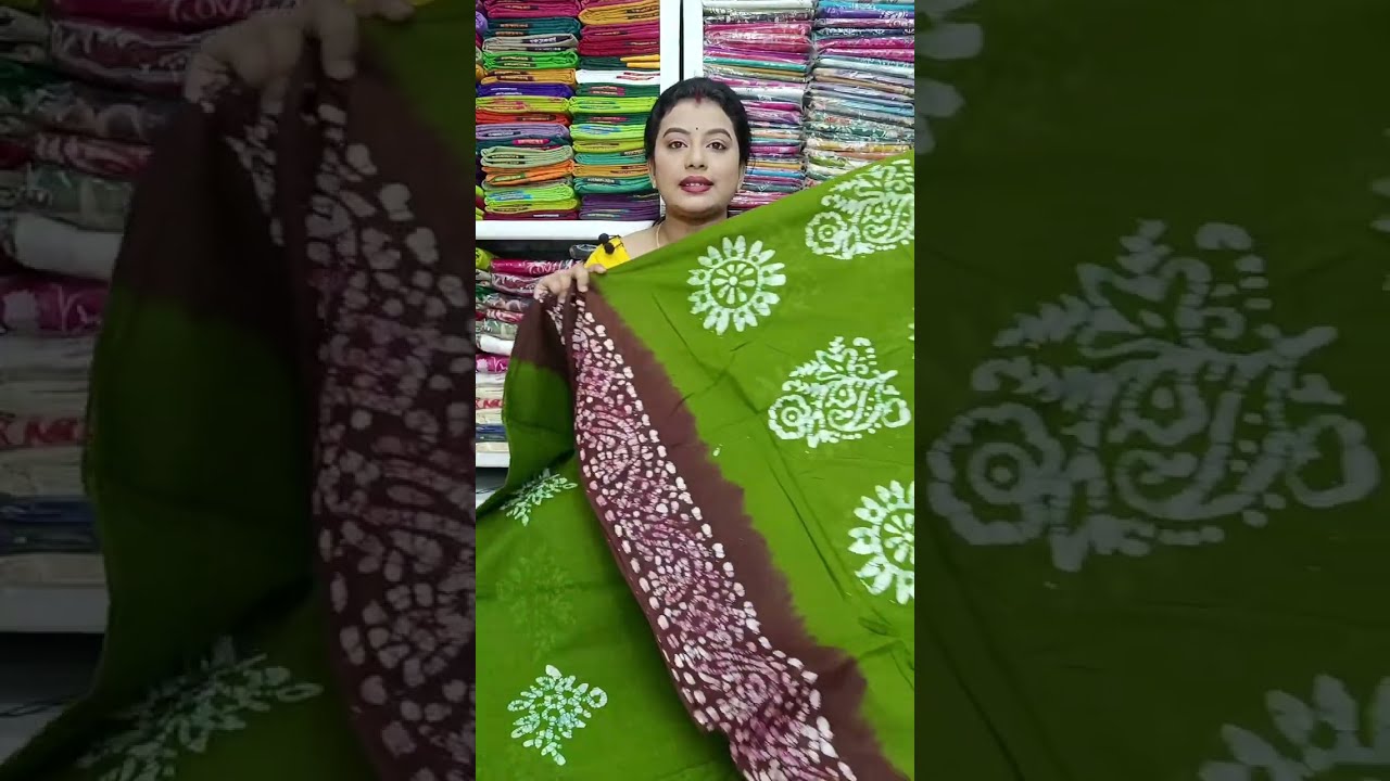 Cotton Batik Saree Live || Mom Batik Saree Collection || Raw Silk Saree Live