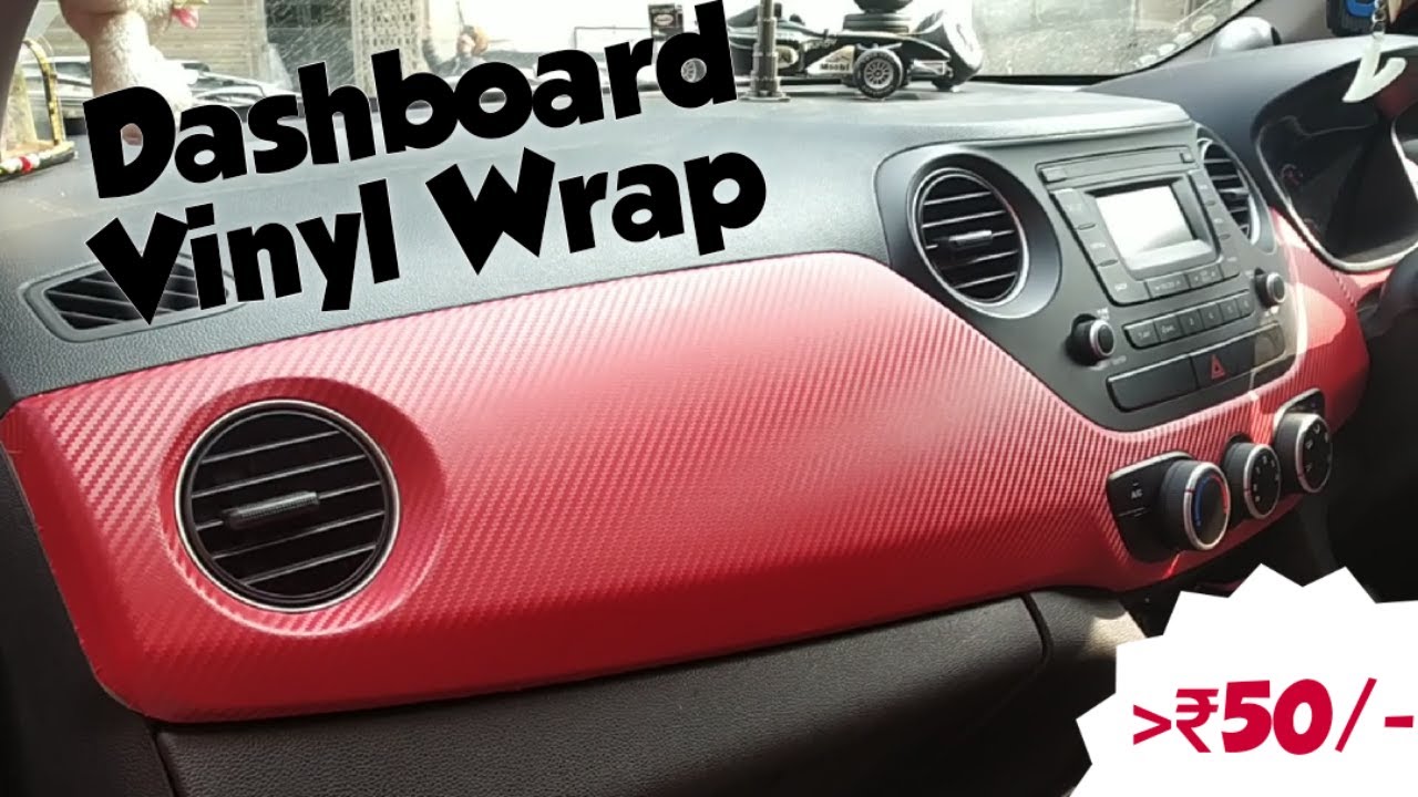 DIY Dashboard Vinyl Wrap | Interior Modification | Carbon Fibre Wrap | Red Interior | Less Than ₹50