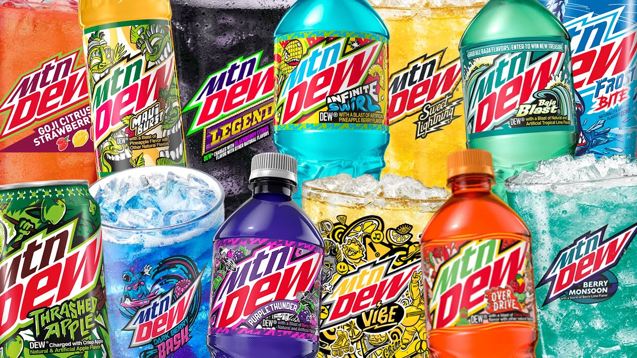 Trying 13 Exclusive Mountain Dew Flavors