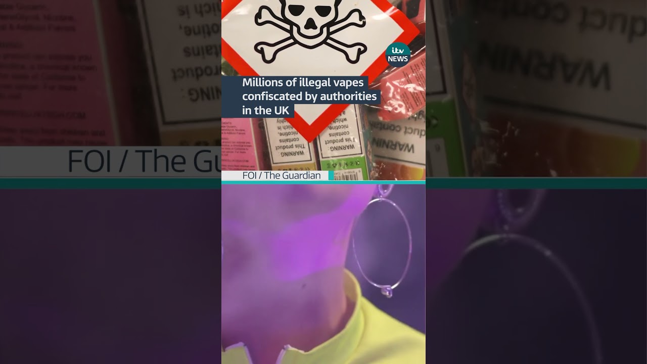 Millions of illegal vapes confiscated by authorities in the UK #itvnews #vape