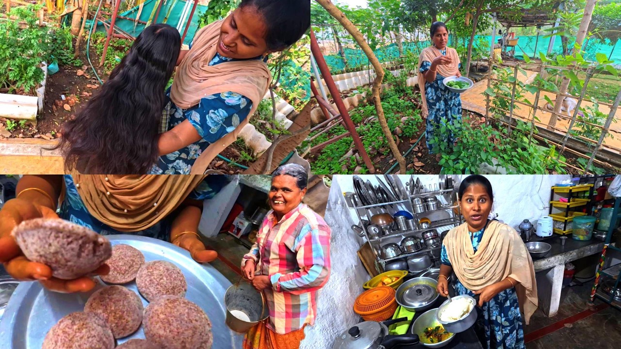 அதிகாலை குளிரும்.. விறகு அடுப்பு காபியும்! ☕ | தோட்டஅறுவடை! 🌿& ராகி இட்லி | Healthy Morning Routine