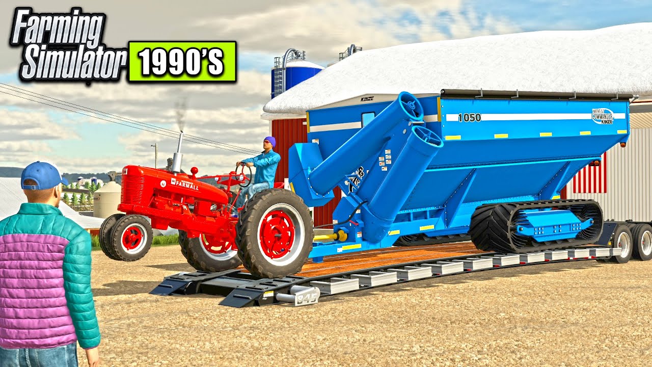 NEW KINZE GRAIN CART GET'S DELIVERED TO FARM! (1990'S FARMING) | FARMING SIMULATOR