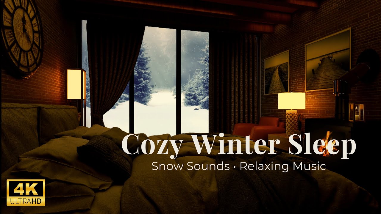 Cozy Winter Sleep – Snow Sounds with Relaxing Piano Music | Deep Sleep, Calm & Stress Relief