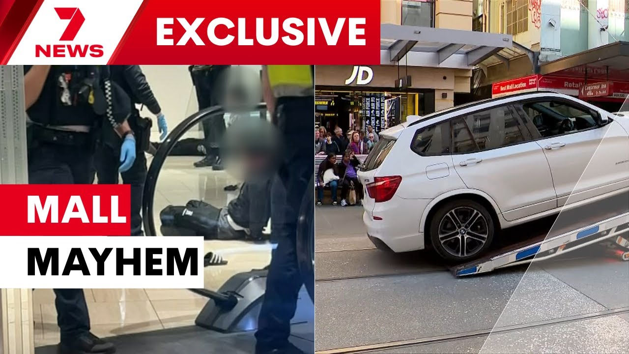 Teen thugs strike down a pedestrian before driving down Bourke Street Mall | 7NEWS