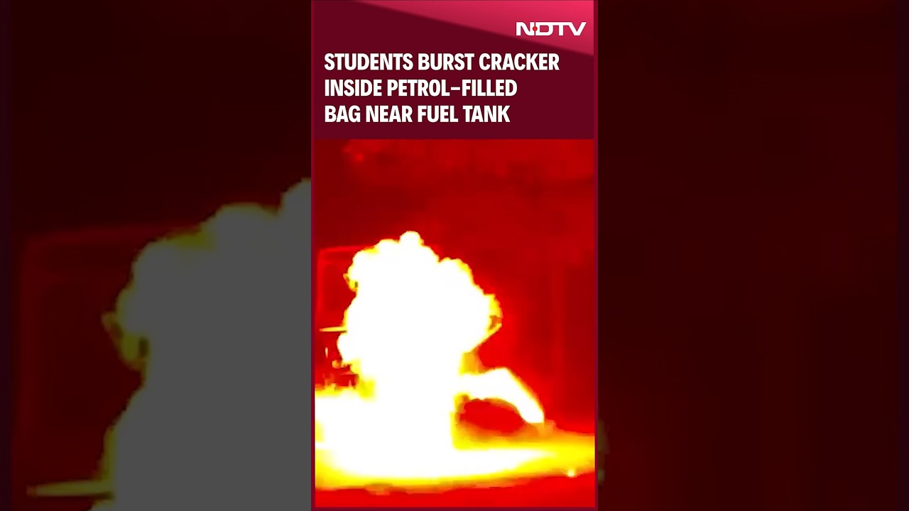 Karnataka Students Burst Cracker Inside Bag Full Of Petrol Near Fuel Tank
