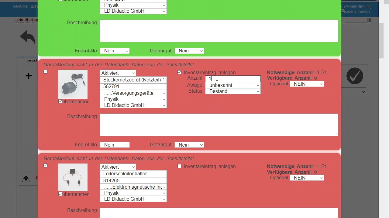Der LaborManager LabMa: DIe LabMa-Experiment-ID