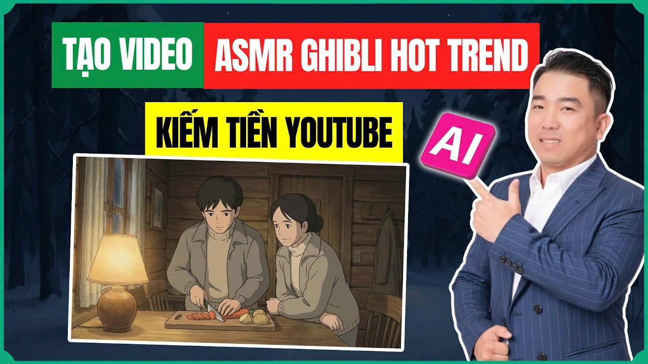 Tạo Video ASMR Ghibli HOT Trend Kiếm Tiền YouTube Bằng AI Siêu Đẳng Cấp