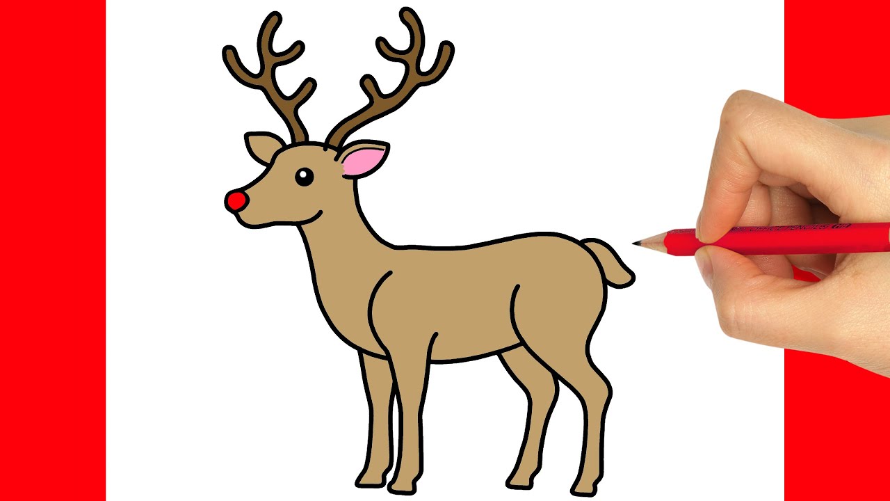 HOW TO DRAW A CHRISTMAS REINDEER