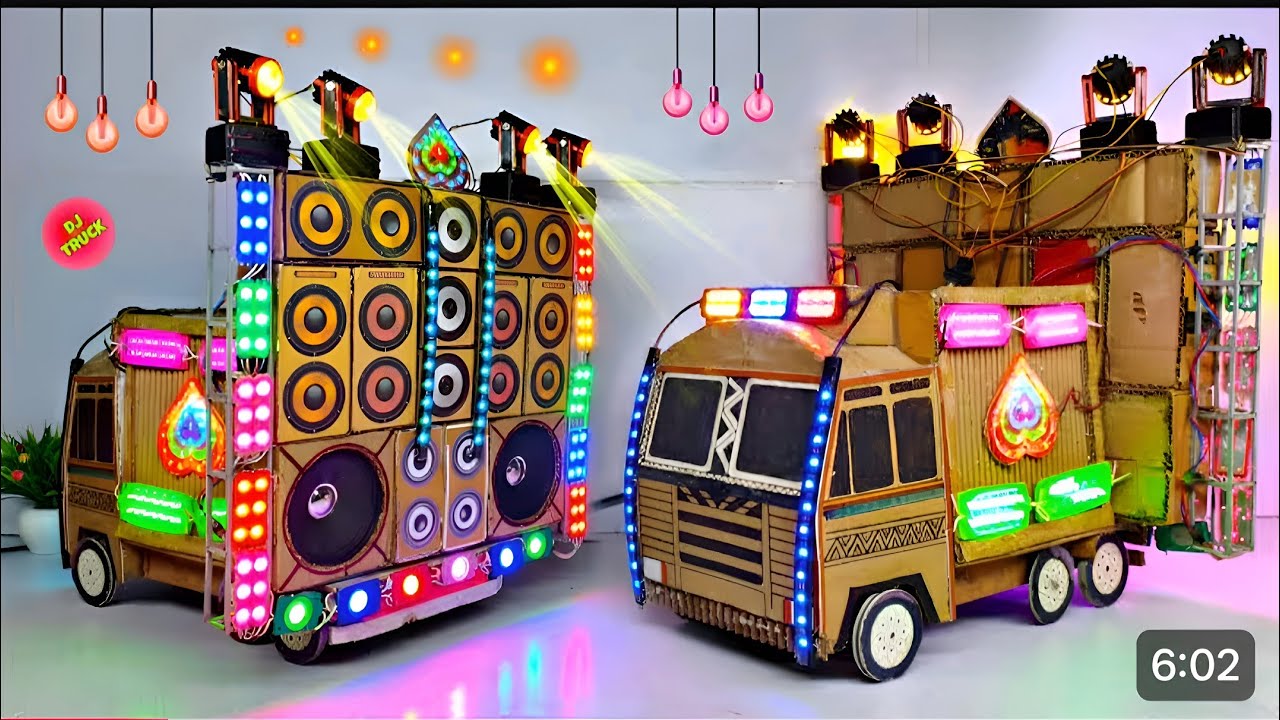 Mini Dj Setup Loading at-home by Cardboard Making Dj truck | Mini Dj Truck Setup | dj wala, dj gadi