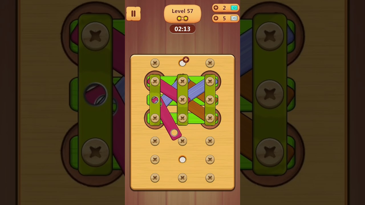 wood Nuts and Bolt puzzle level 57 😱