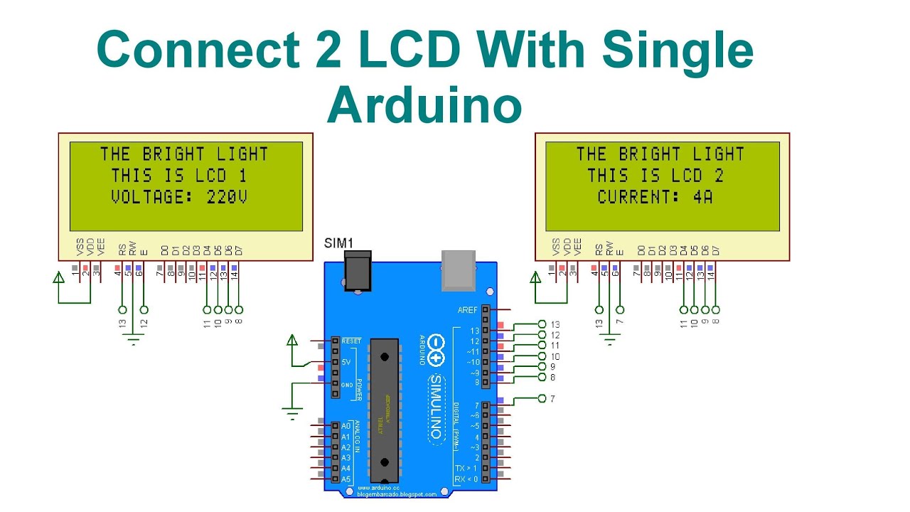 Connect 2 LCD With Single Arduino | Code & Circuit | Proteus Simulation