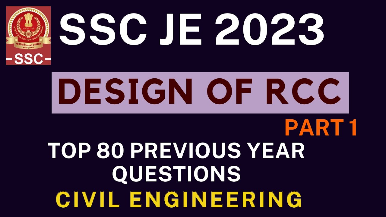 SSC JE 2023 | Design of RCC | Top 80 Previous Year Questions | Tamil | PART 1 | Tamil | Civil Engg