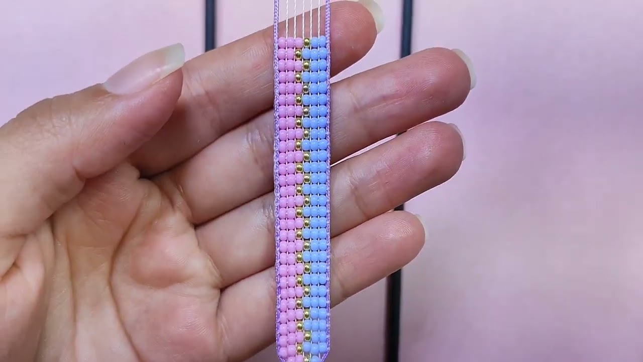 Cómo hacer una pulsera estilo miyuki con telar fácil super fácil es rápida