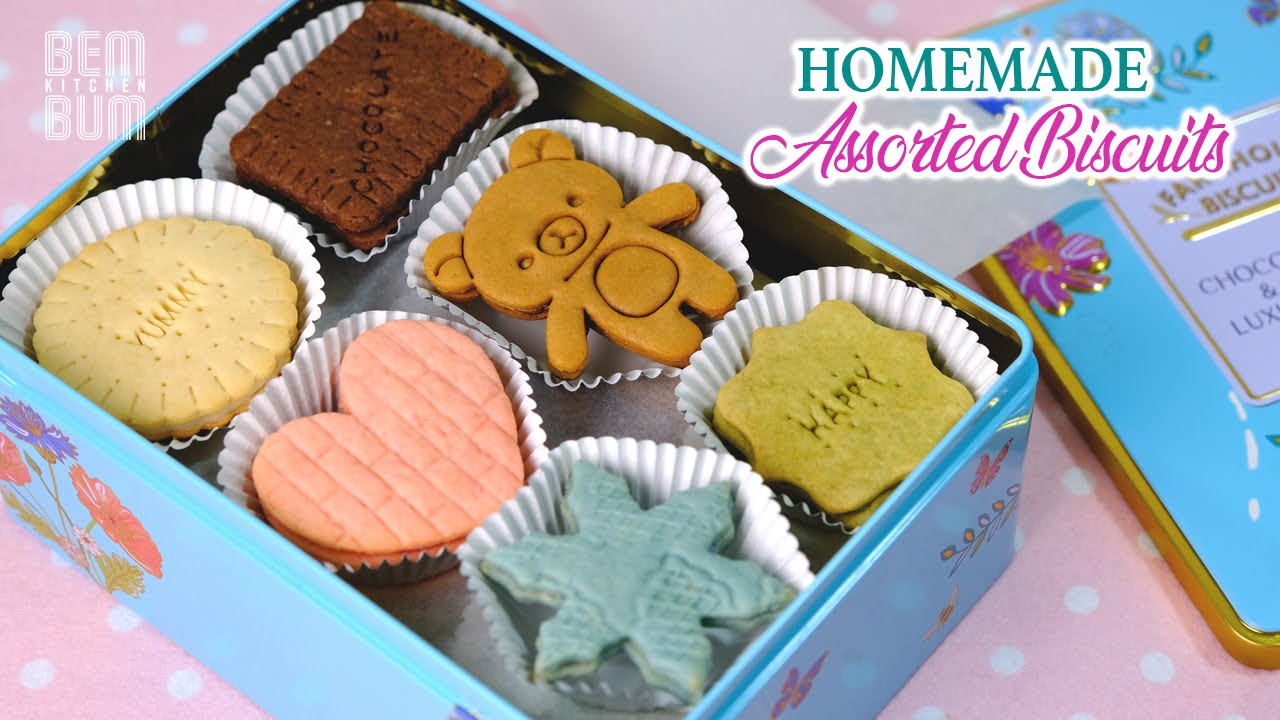 How to make Assorted Sandwich Biscuits (inspired by Kong Guan) 1 Dough 6 Flavors!