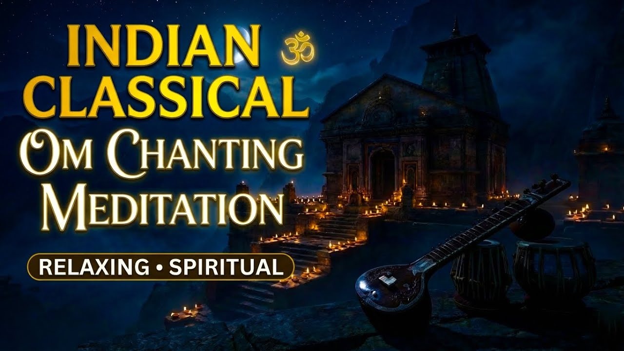 4AM Temple Vibes 🕯️ Whispered Om Mantra | Cinematic Dark Lofi (Indian Classical Fusion)