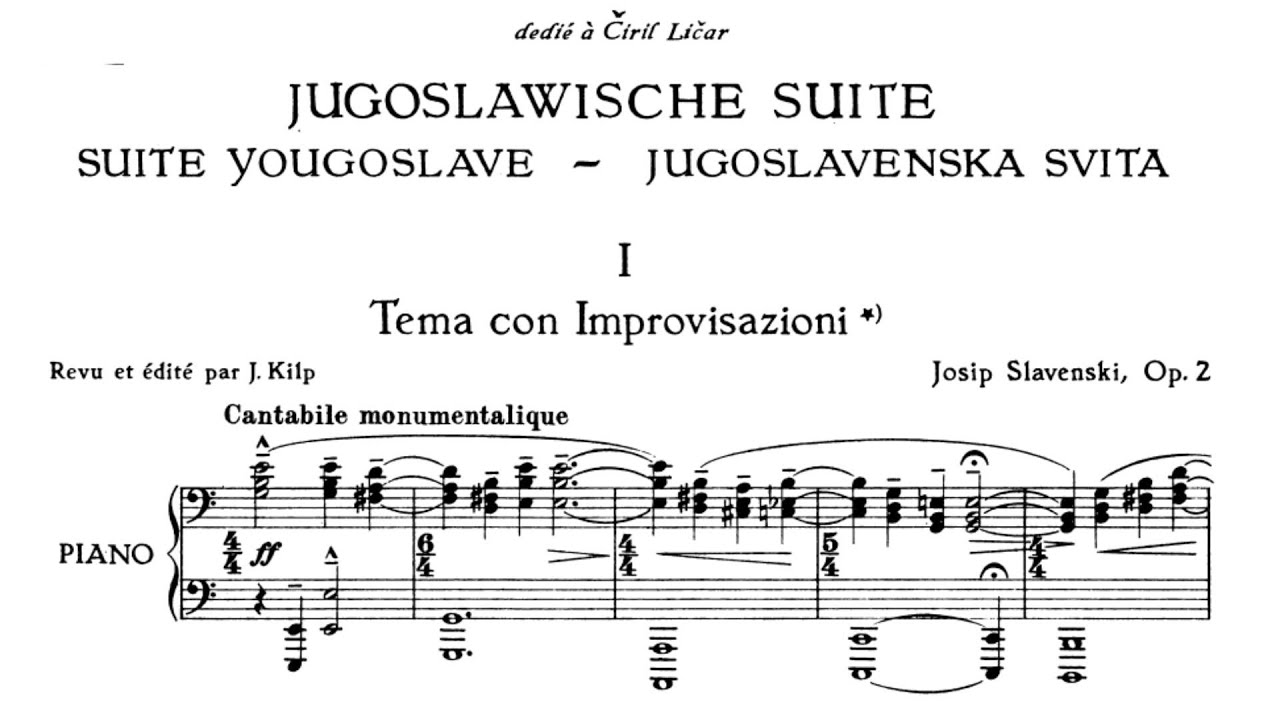 Josip Slavenski - Yugoslav Suite for Piano Op. 2 (1921) (Score Video)