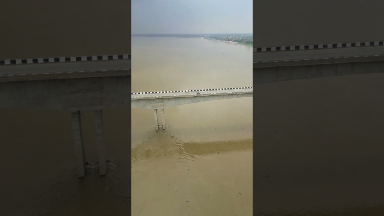 Ganga River bridge Drone video #ganga_flood #drone