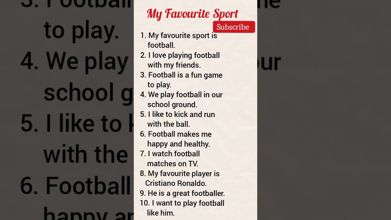 My Favourite Sport|English Essay|10 lines essay #subscribe #english #viralvideo #shortvideo #essayin
