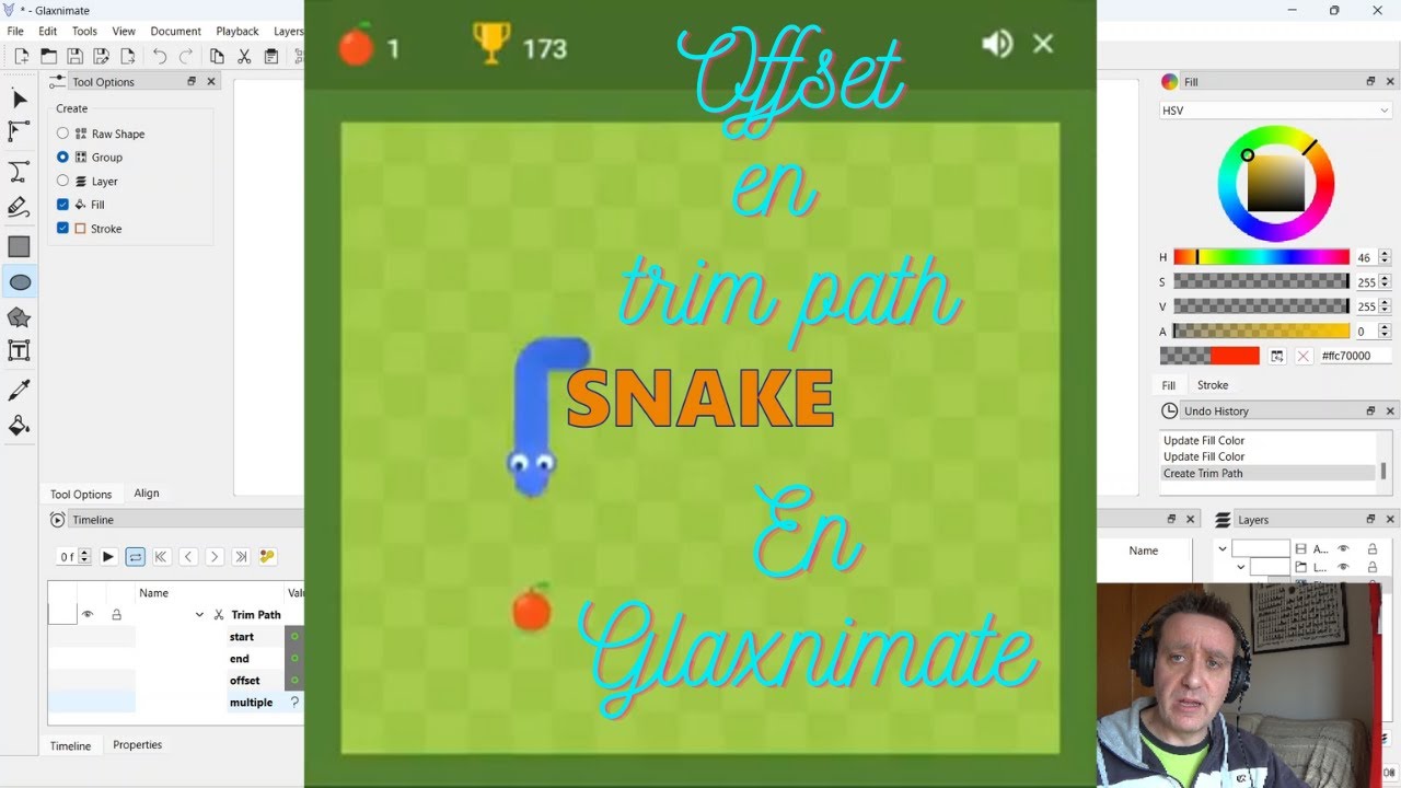 Offset de Trim path y otros efectos en Glaxnimate