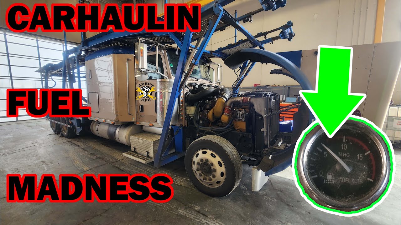 Car-Hauler Peterbilt has WEIRD fuel system problems. Cat C15.