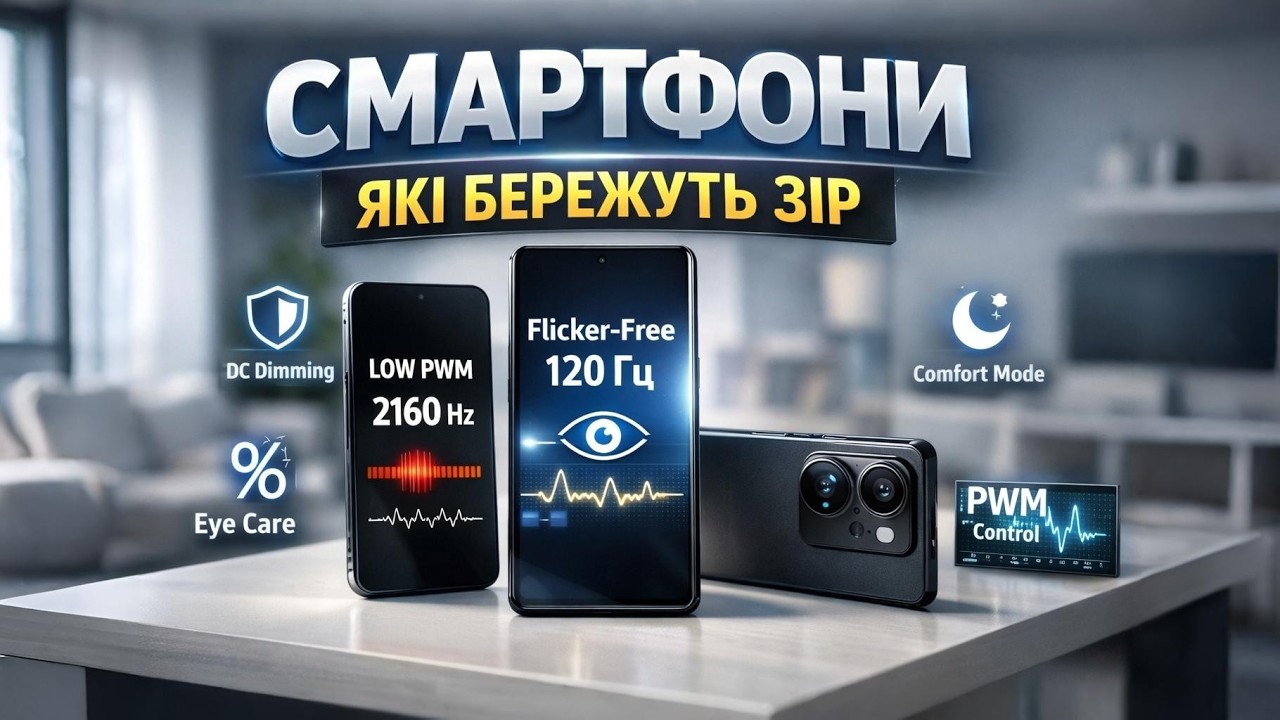 Топ-5 смартфонів без ШІМ 2026 для захисту очей без мерехтіння AMOLED екранів 👀📱🔥Рейтинг та поради!