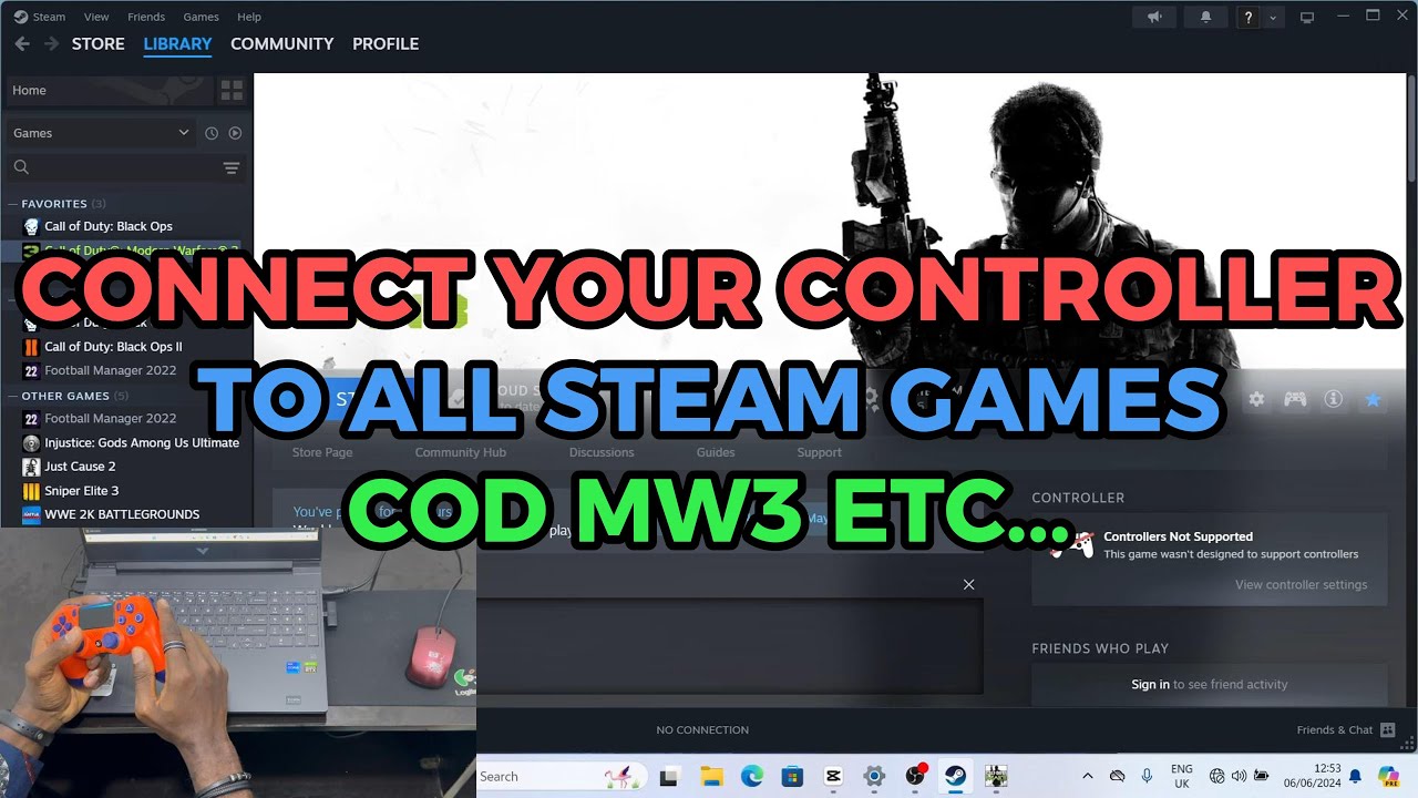 ИСПРАВЛЕНО: КОНТРОЛЛЕР НЕ РАБОТАЕТ С ИГРАМИ STEAM. COD MODERN WARFARE 3 PC (БЕЗ ПОДДЕРЖКИ КОНТРОЛ...