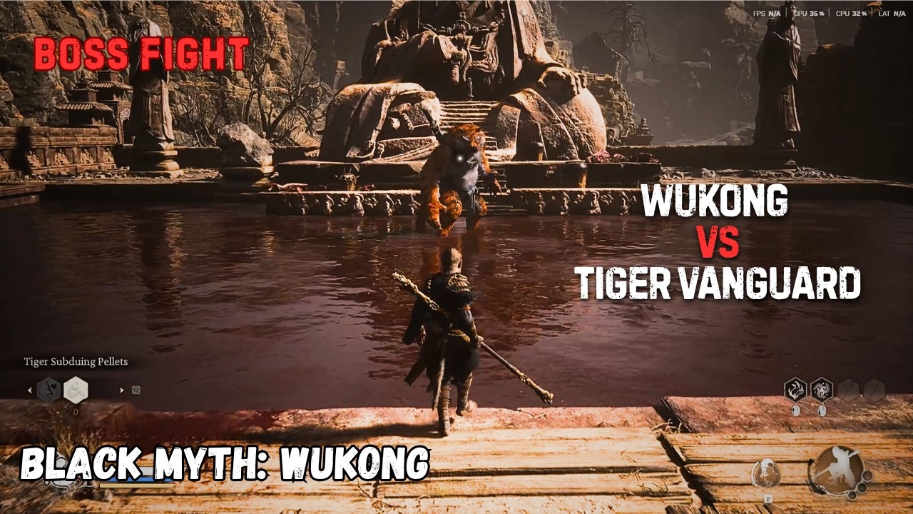 Wukong vs Tiger Vanguard – Insane Close Boss Fight | Black Myth: Wukong