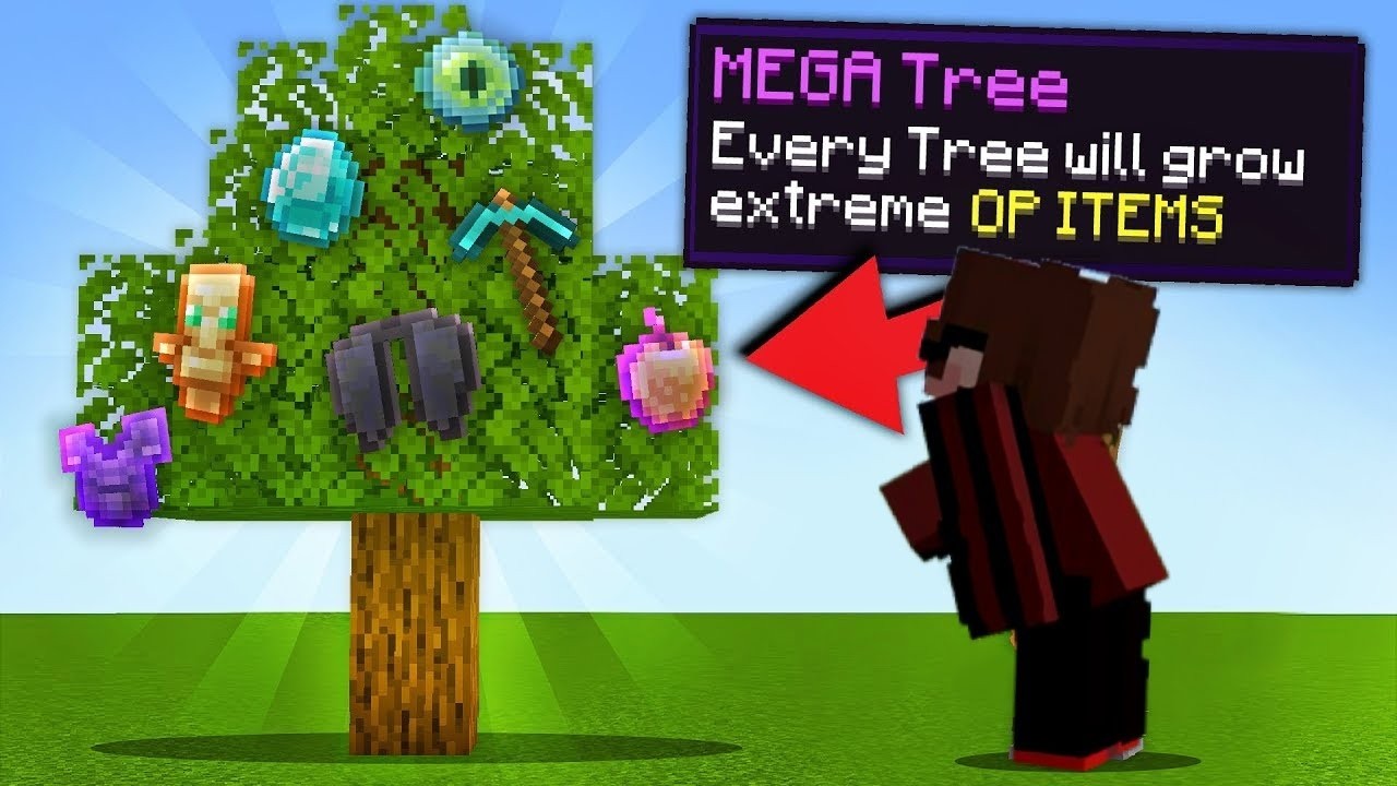 Minecraft But Leaves Drop OP Items