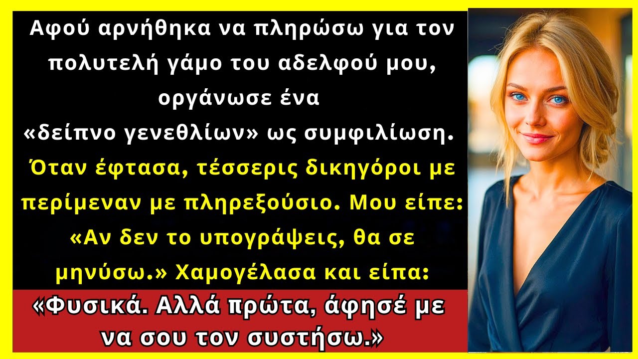Αφού Αρνήθηκα Να Πληρώσω Τον Γάμο Του Αδελφού Μου, 4 Δικηγόροι Περίμεναν Με Πληρεξούσιο