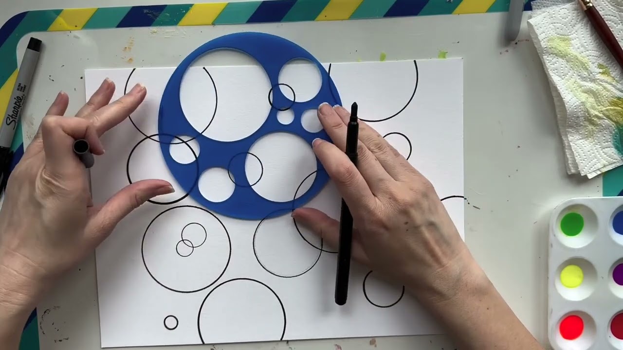 Stencils & Watercolor Project