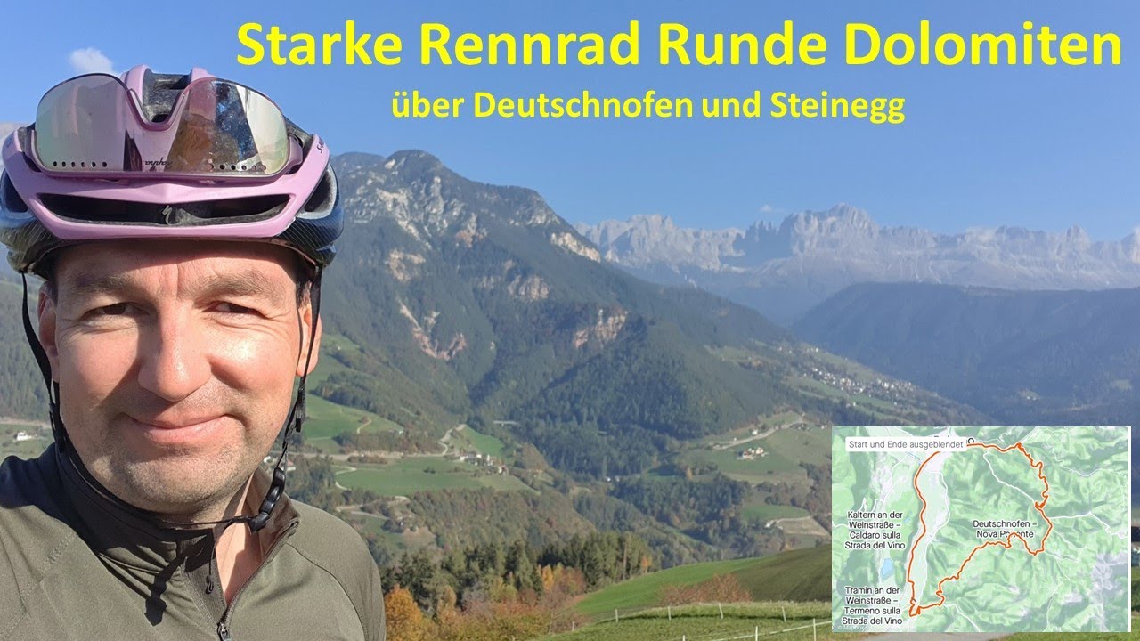 Starke Rennrad Runde Dolomiten über Deutschnofen und Steinegg