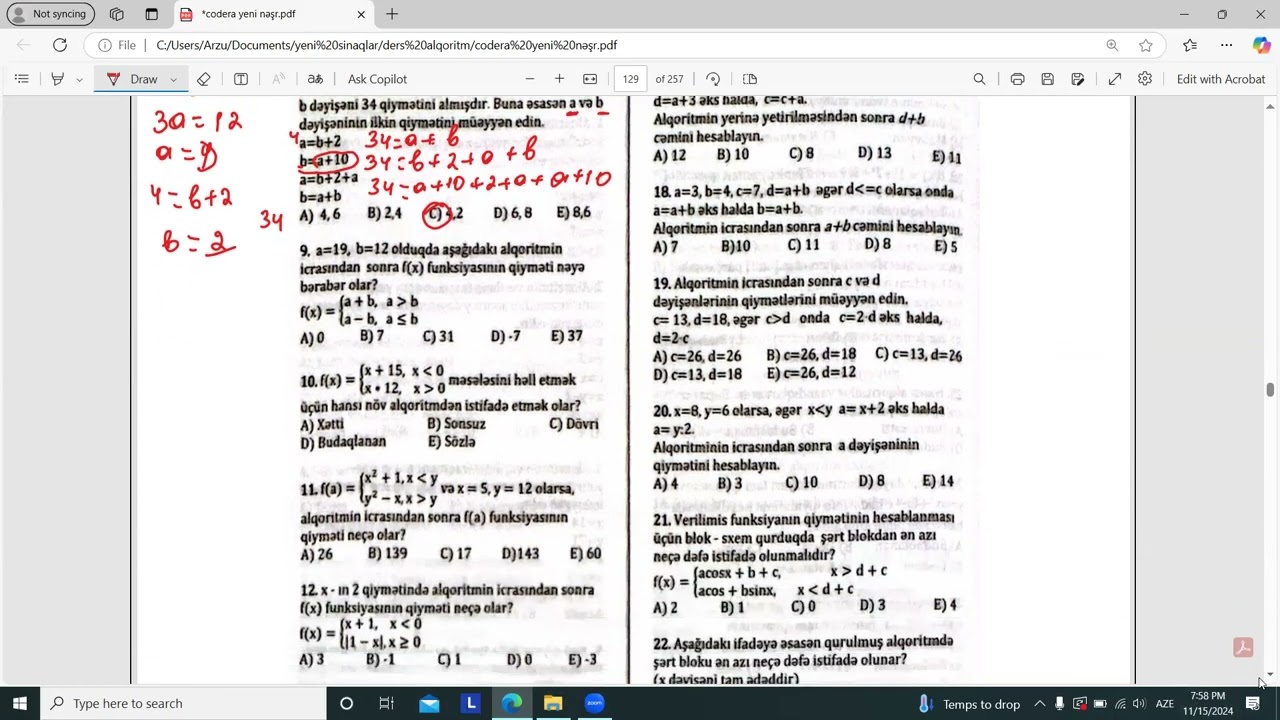 Alqoritm. Codera yeni nəşr. 10.4