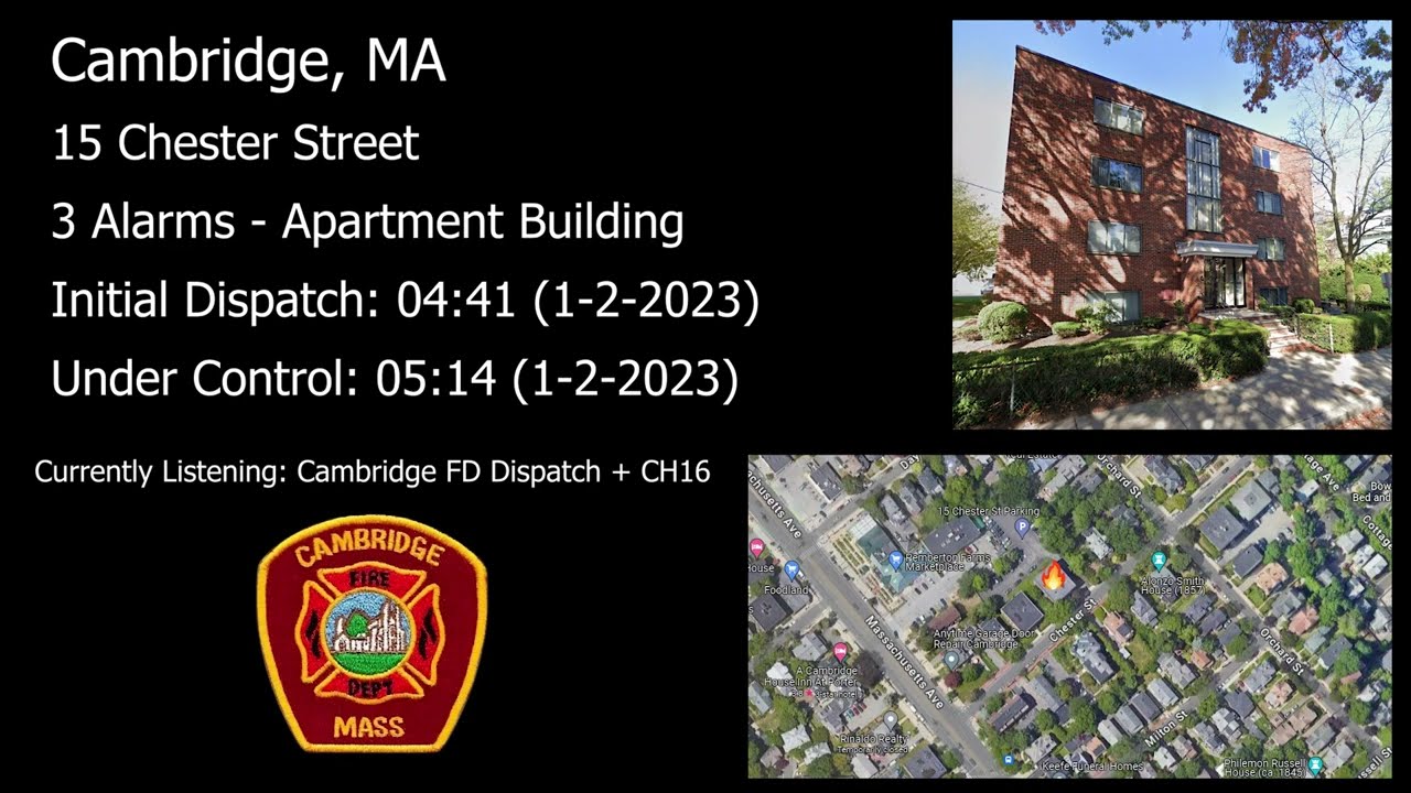 3 Alarm FATAL APARTMENT FIRE - Cambridge, MA - 1-2-2023 - Dispatch & Fireground Audio