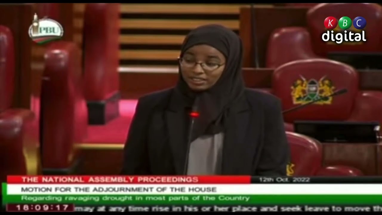 Nominated MP Umulkher Harun contributes to the motion regarding the ravaging drought