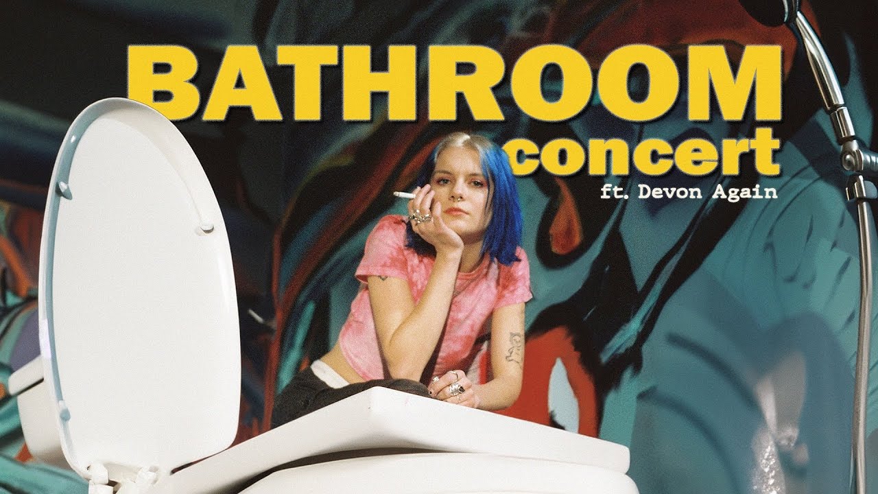Devon Again concert in a bathroom.