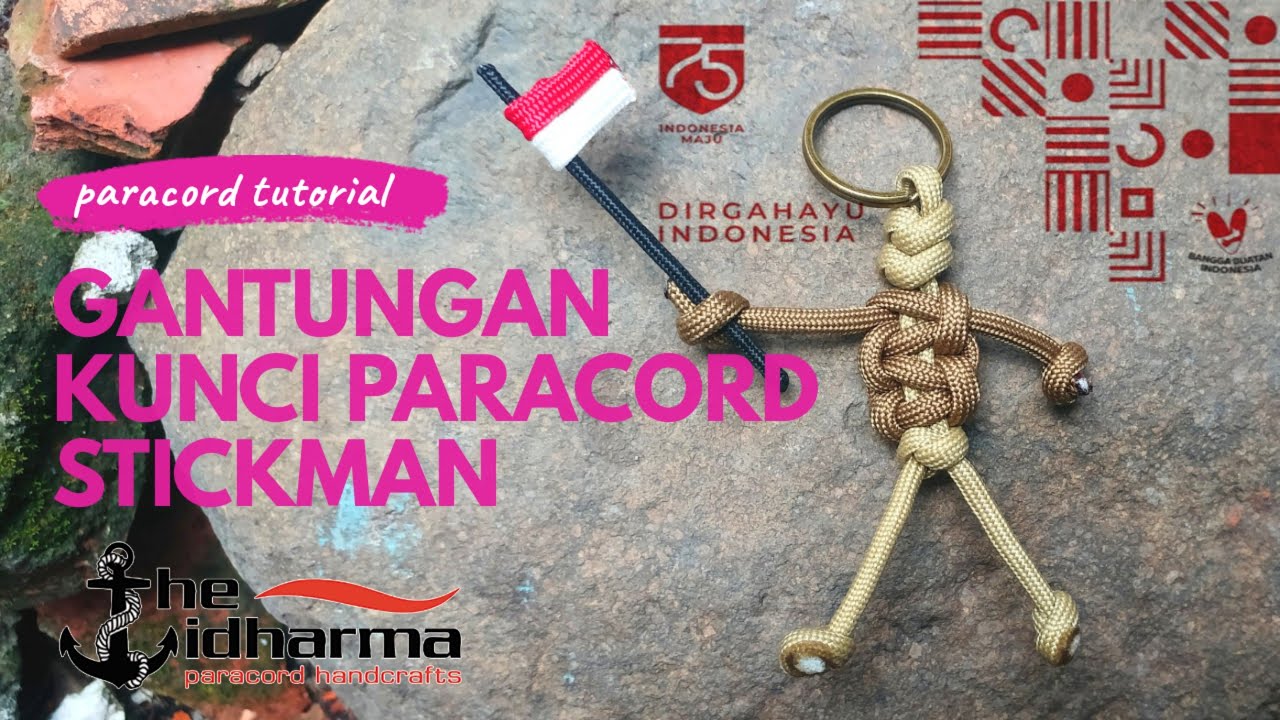 Easy Paracord Tutorial - Gantungan Kunci Paracord Stickman Keychain