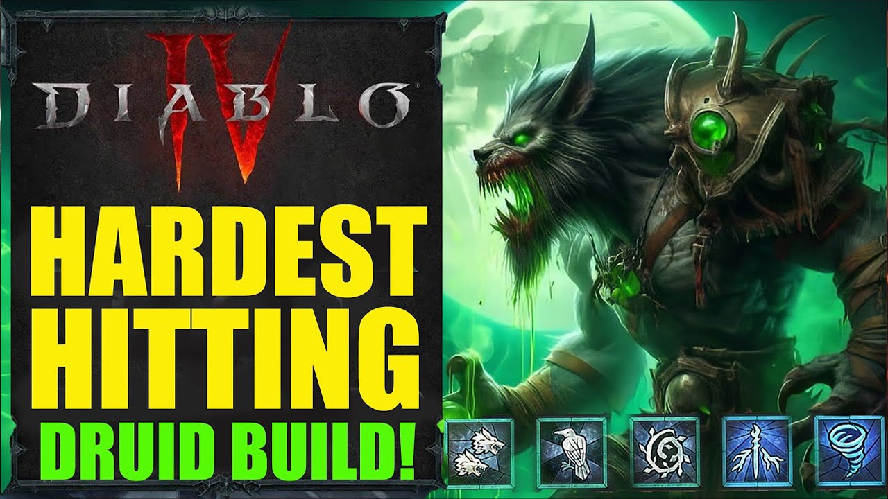 Diablo 4   Best DPS Druid Build NO SNAPSHOTTING Super tanky ONE SHOT Build! Budget Build! 1080
