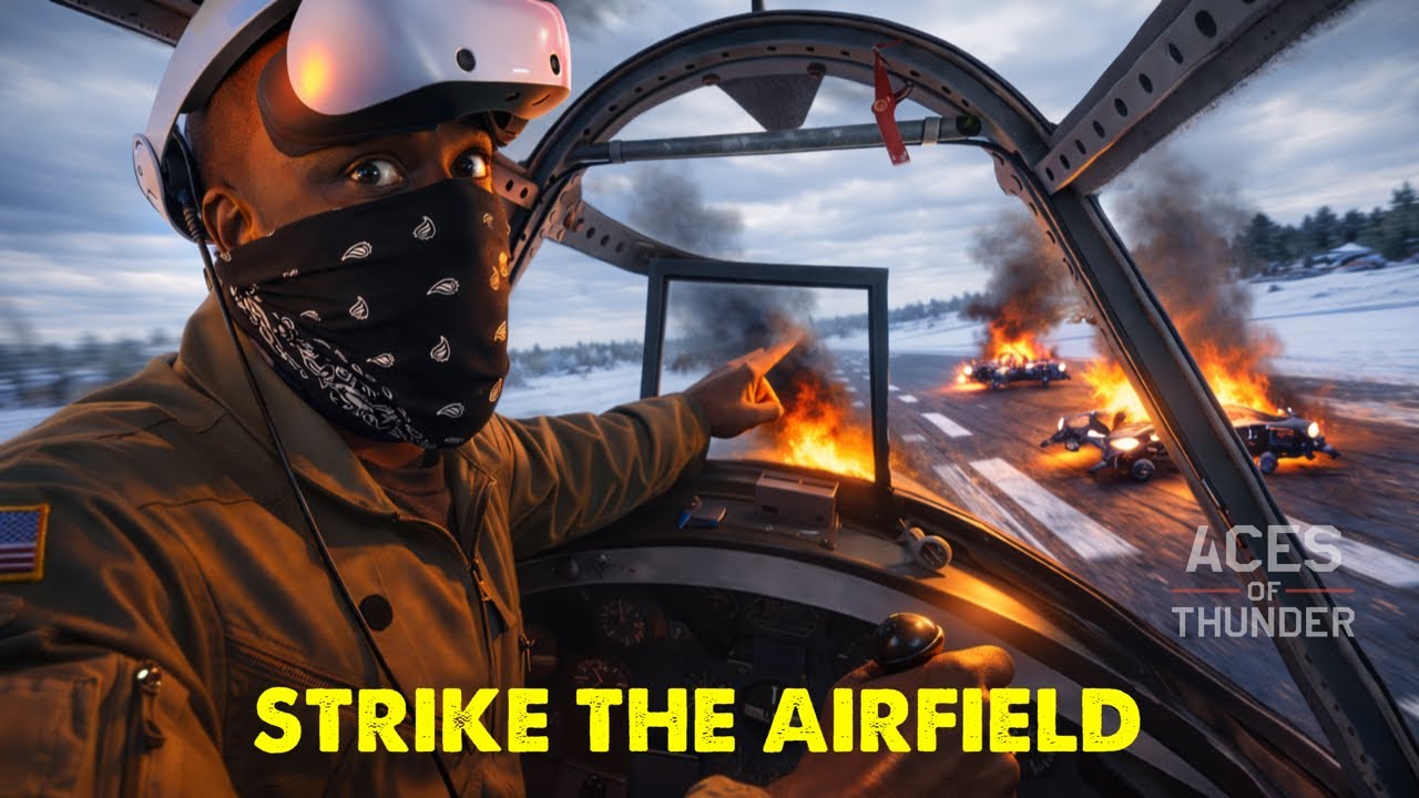Striking an Enemy Airfield in VR (Aces of Thunder | PSVR2)