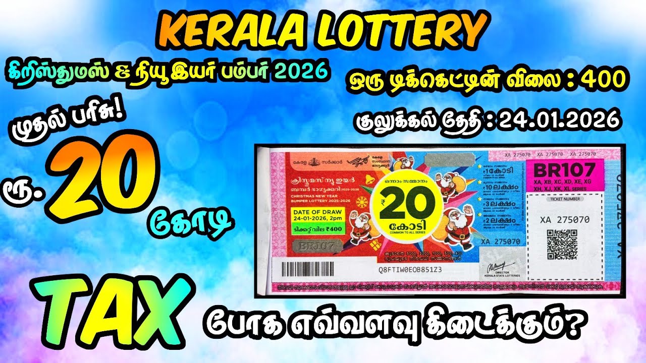 Kerala Lottery |💢 Tax எவ்வளவு போகும் | 🤯 ரூ.20 கோடி Tax Deduction | Christmas New Year Bumper 2026