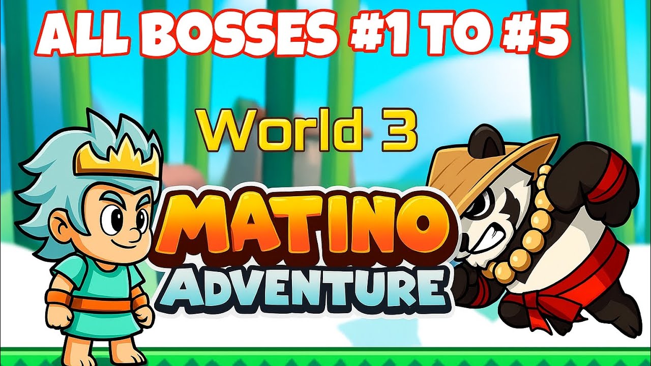 Super matino - adventure game - Android | All bosses fight | World 3 