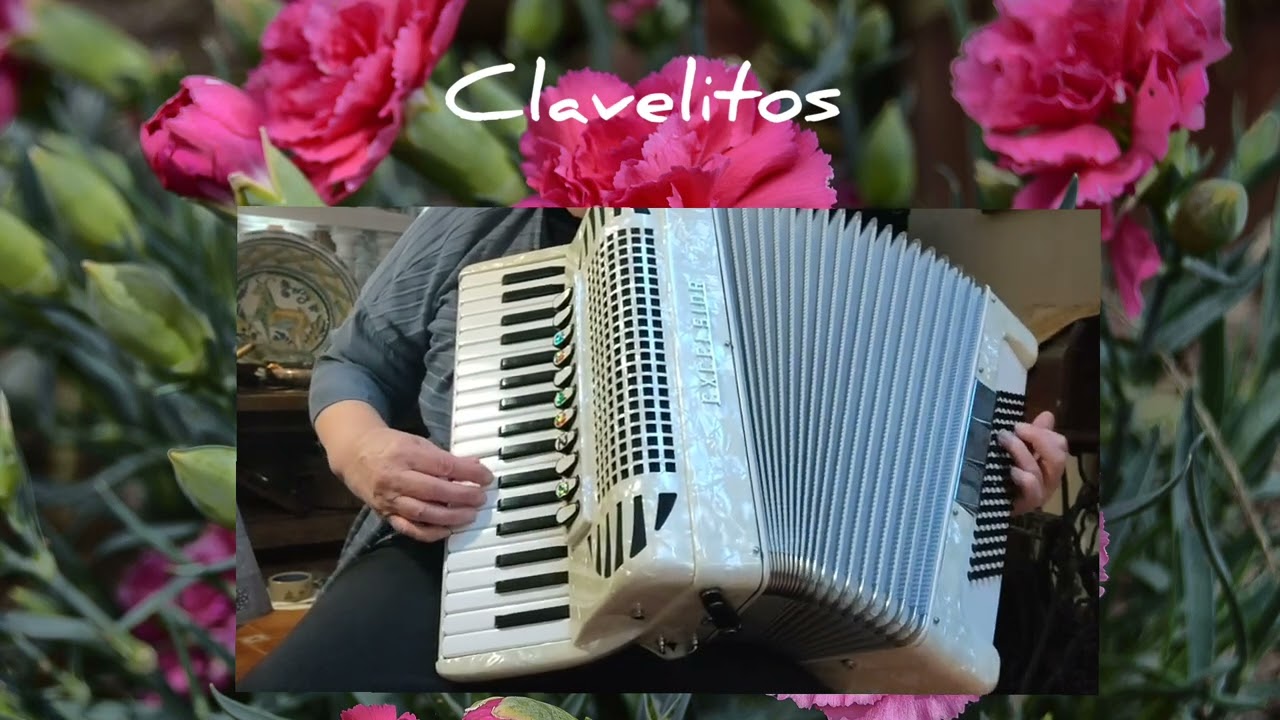 CLAVELITOS, cancion de tuna,  música de acordeón, accordion version  🎶🎹🎵